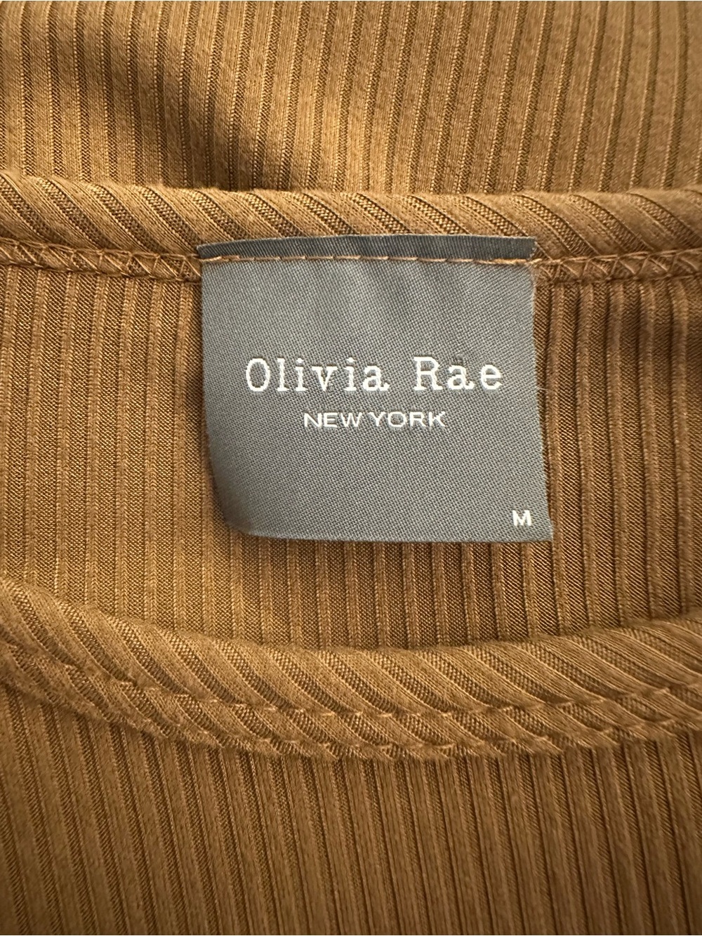 Olivia Rae Ribbed Short Sleeve Tee - Brown - Picture 3 of 4